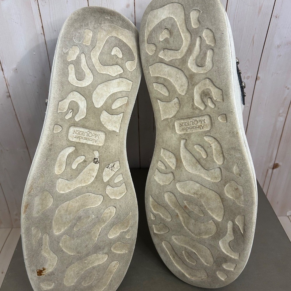 Alexander McQueen Studded Oversized Sneakers White Size 12 - Picture 3 of 13